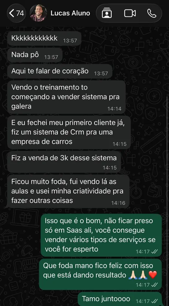 Print de resultado de aluno